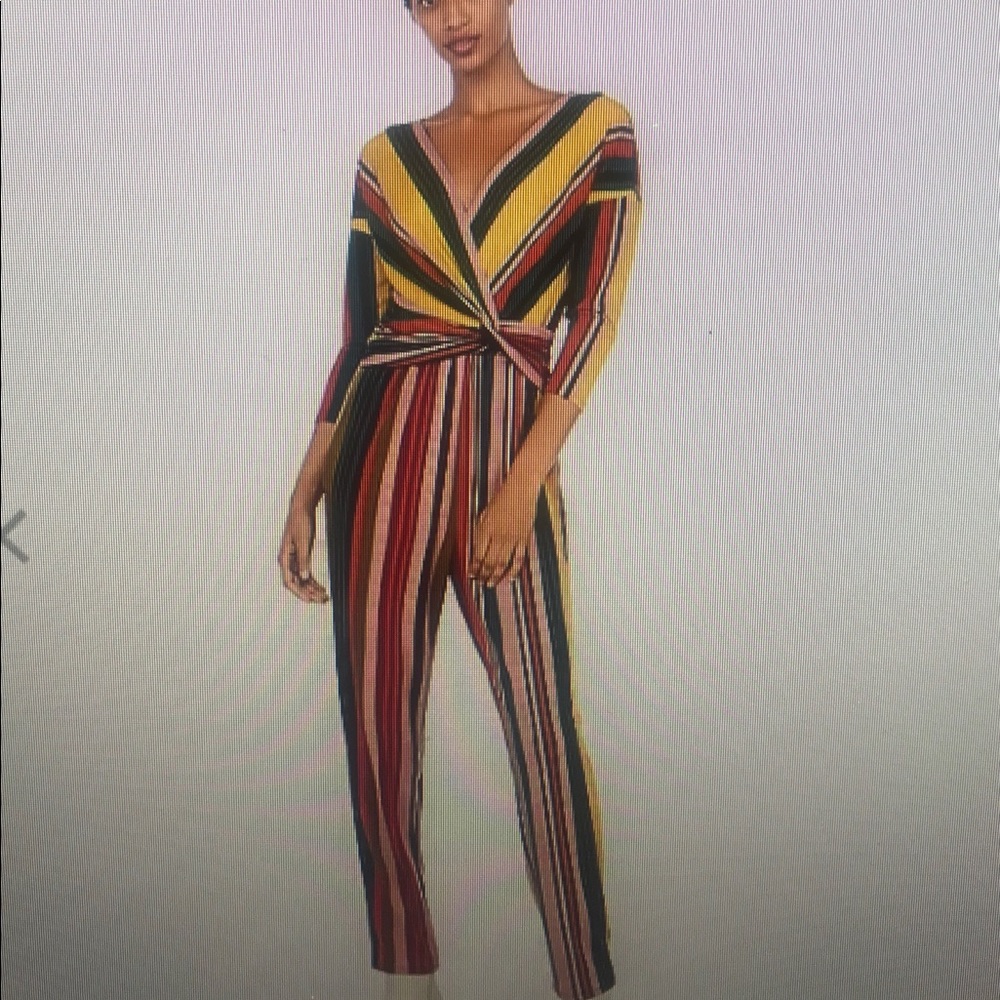 Striped Jumpsuit with tie at the waist